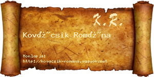 Kovácsik Romána névjegykártya